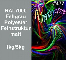 PULVERLACK Beschichtungspulver Pulverbeschichtung RAL7000 Fehgrau Struktur matt