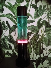 Mathmos Original Jet/Glitter Lavalampe Metall Base Pink Blau Vintage