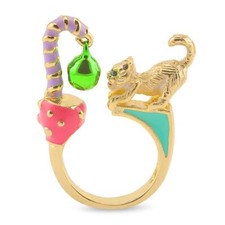 Katzen Ring vergoldet für