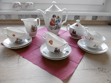 Kinder-Kaffeeservice 50-60-erJahre...15 Teile...zartes Porzellan mit Litho