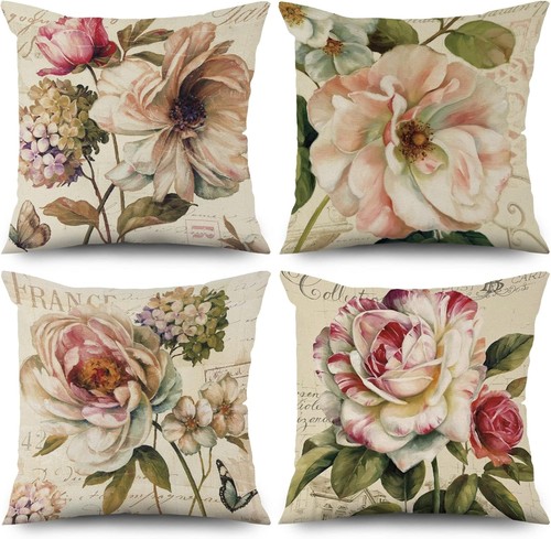 Kissenbezug retro blumen 40x40 - kissenbezug,