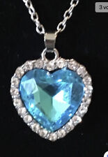 HERZ DES OZEANS TITANIC KONVOLUT KETTE UND OHRHÄNGER BLAUER STEIN UND KRISTALLE