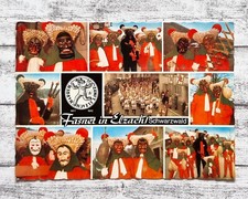 AK Fasnet Elzach Schwarzwald Narren Zunft Masken Umzug Postkarte Vintage Deko