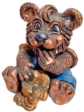 Altbayerische Wachskunst - Handarbeit - Wachsfigur - Honigbär - Höhe ca 16 cm