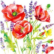 20 Servietten Blumen Poppy