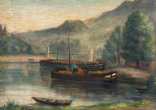 Landschaft stadtblick boote - landschaft,