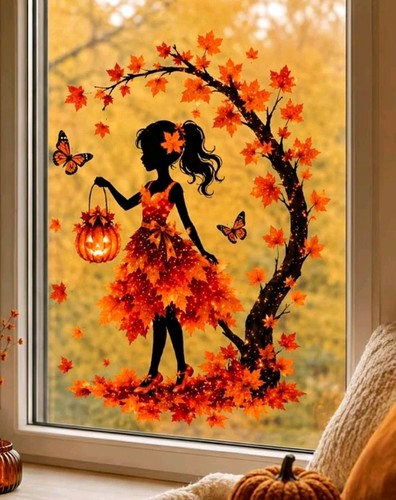 Halloween fensterbild mädchen - halloween,