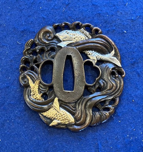 Japanisches tsuba kupfer fisch - japanisches,