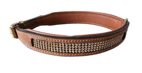 Hunde halsband braun - braun, gold