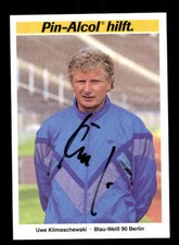 Uwe Klimaschewski Autogrammkarte Blau Weiss 90 Berlin 1991-92 Original +A 180266