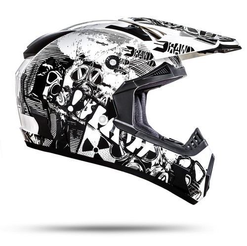 Nevada motocross helm weiß - gs,