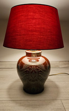 ETRO Milano Tischleuchte, Lampe, Keramik, 2 Lampenschirme in Rot und Weiß, E27