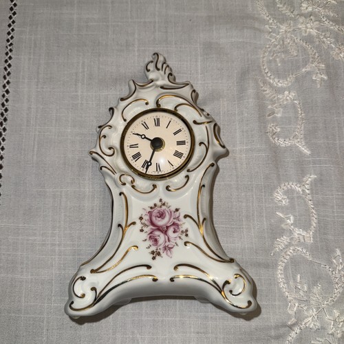 Weimar porzellan kaminuhr rose - weimar,