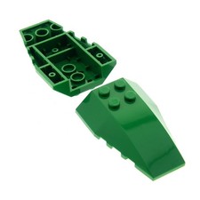 2x Lego Wedge Brick 6x4 Green