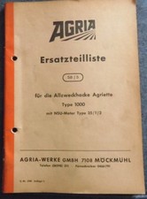 Agria Allzweckhacke Agriette Typ 1000 Ersatzteilliste