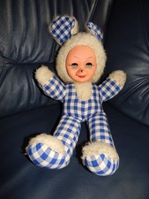 DDR  Kuscheltier mit Gummigesicht und Schlafaugen Maus/Puppe ostalgie  ca.46  cm