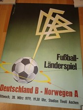Plakat DFB Länderspiel Fußball 1979 Deutschland Norwegen 