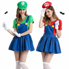 Cosplay Super Mario Luigi Bro Karneval Buchwoche Halloween Party Damenkostüme