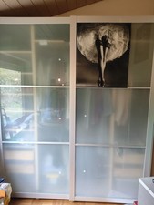 Pax Kleiderschrank mit Alu-Milchglas-Schiebetüren