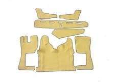 Komplettset Gelb Leder Matten für Volvo FH4 Nein Sensor Dash Türen Boden Bezüge