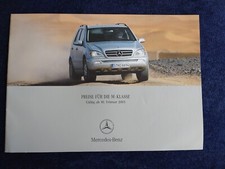MERCEDES M-Klasse ML 270 CDI - ML 500 - ML 55 AMG Preisliste 02.2003