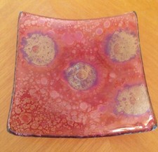 Taschenleerer Glasschale Anna Reich Handarbeit 10 x10 cm