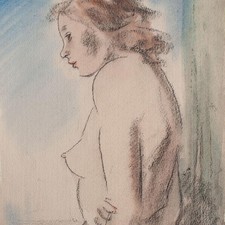 Frauenakt stehend unleserlich