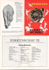 1972 CIRQUE PROGRAM CIRCUS