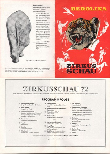 1972 zirkusprogramm zirkus - 1972,