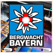 Bergwacht Bayern Helmbeschriftung 5x4 cm, retroreflektierender Aufkleber
