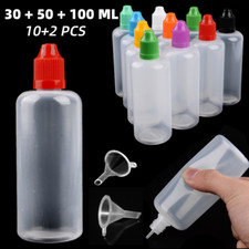 10x Liquidflaschen Leer Liquid Dropper Bottle Tropfflaschen mit 2 Trichter DE