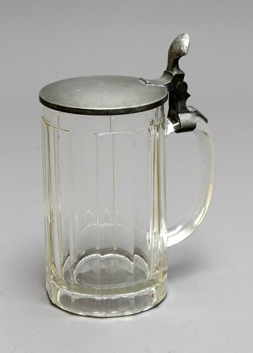 Glaskrug mit zinndeckel 5 - glaskrug, 0,5