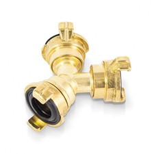 3/4" Y-Verteiler 3-Wege-Verteiler Schlauchkupplung Messing kompatibel mit GEKA