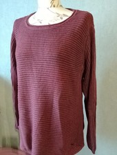 CECIL✨ Damen Marken Pullover Gr. 42 weinrot meliert
