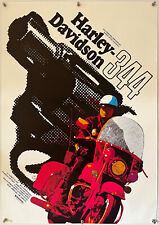 Harley Davidson ELECTRA GLIDE IN BLAU Original 1 Blatt Poster gerollt 1973