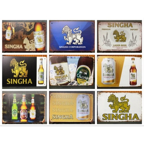 Blechschild singha chang thai - blechschild,