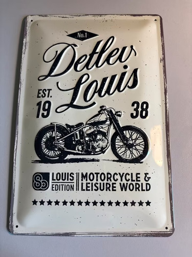 Vintage blechschild detlev - blechschild, „detlev