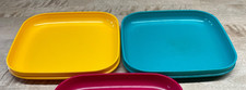 1 x Tupperware Picknick-Teller grün oder gelb 18x18 cm Brotzeit Baby Kinder