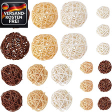 Rattankugeln Set 21 cm bunt