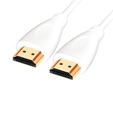 1m HDMI with Ethernet Kabel weiß HDCP 3D FullHD 8K Ultra HD Stecker vergoldet
