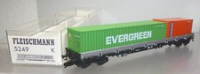 Fleischmann 5249 ; Rungenwagen mit Container "Evergreen" DB, wie neu in OVP/W274