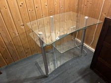 PC Tisch aus Glas mit 4 Ebenen (Top)