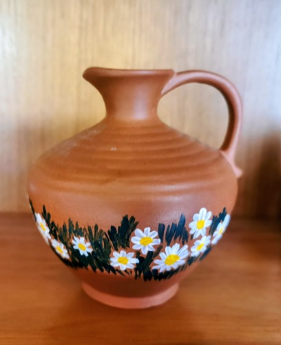Terracotta krug handbemalt - krug,