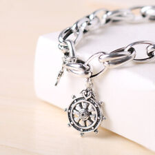 D08 Armband Doppelankerkette Kreuz Steuerrand  925 Sterlingsilber