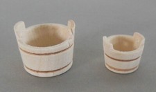 Eimer Zuber 2 Stück Holz 1,6 cm / 1,2 cm hoch ohne Griff Krippenzubehör N