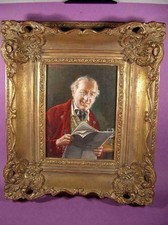 Altes Gemälde signiert Otto Kirchner München Zeitungsleser