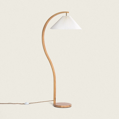 Stehlampe holz luanda - stehlampe,