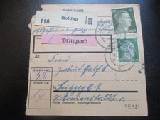 #1460 Paketkarte aus GOLDAP nach Leipzig