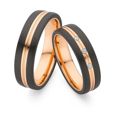Paar Trauringe Eheringe Verlobungsringe Carbon Titanringe Partnerringe + Gravur
