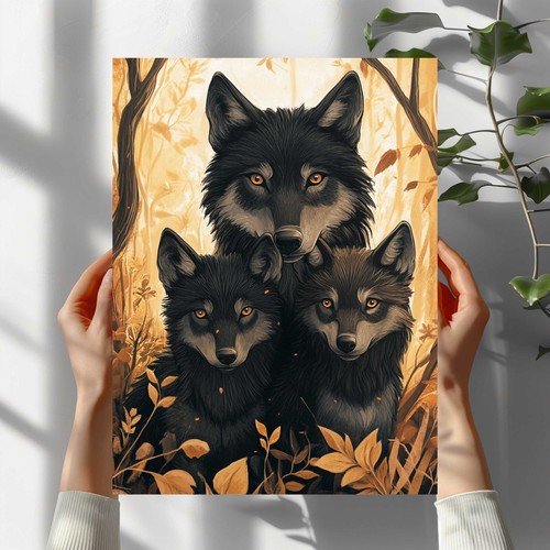Wolf familie premium - premium, poster